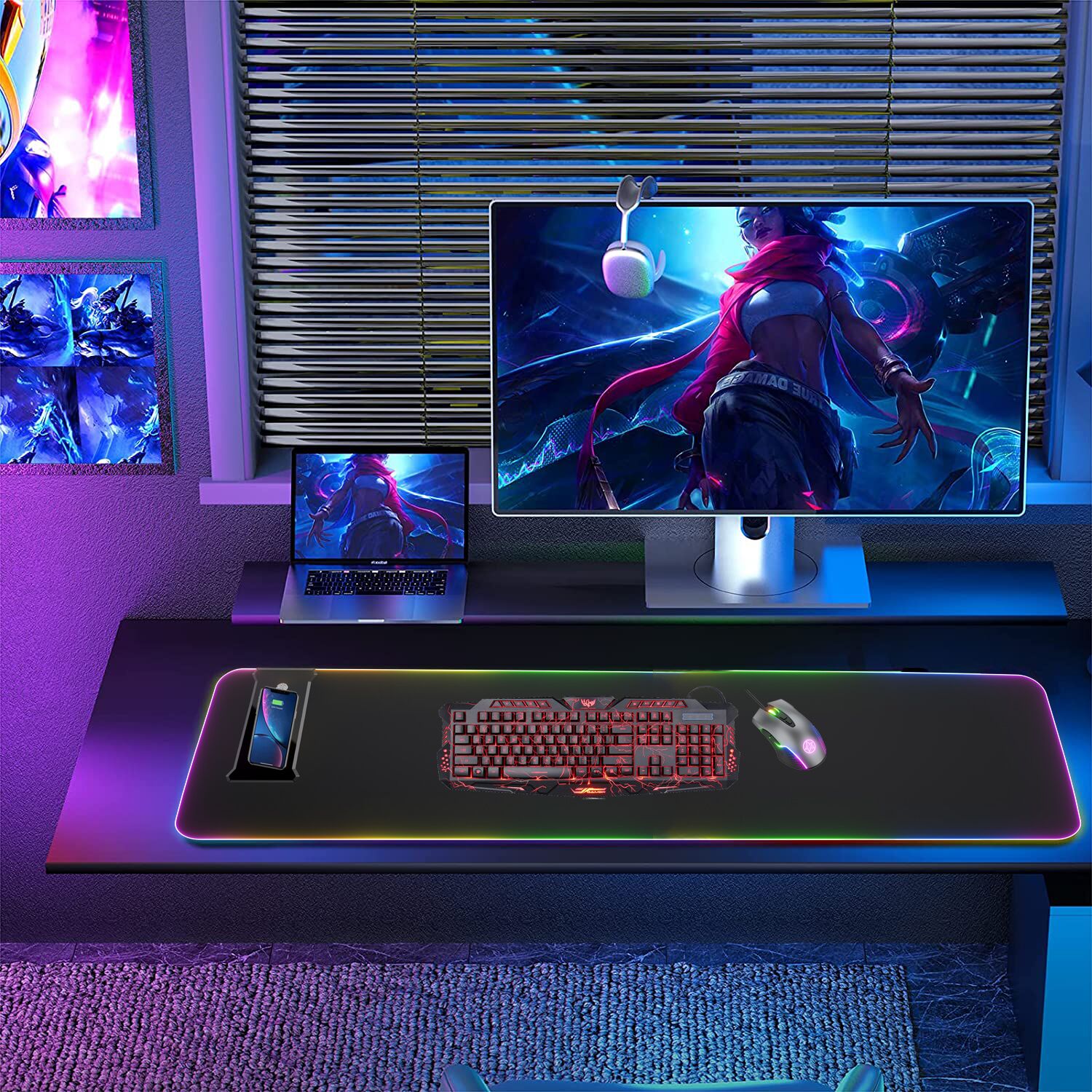 10W RGB Wireless Charging Mouse Pad - Afbeelding 5